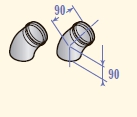 Колено De Dietrich 45° диам. 80 мм (2 штуки) (DY154)