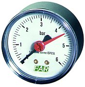 Манометр FAR 1/4" (торцевое соед.) , 0-4 бар, - 20-80 °C, O 63 мм