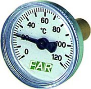 Термометр FAR 0-120°C, зонд 36 мм,O 40 мм, торцевое соединение 3/8"