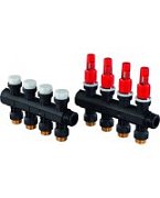 КОЛЛЕКТОР UPONOR VARIO PLUS С РАСХОДОМЕРАМИ ПЛАСТИКОВЫЙ, ВЫХОДЫ 4X 3/4 ЕВРОКОНУС '1Ф