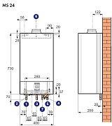 Котел газовый DeDietrich ZENA MS 24 настенный одноко-ный 24 кВт с от.кам. сгорания(н.к.CZB46124352-)
