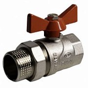 Кран шаровой Euros с американкой (ручка-бабочка) 1" внутренняя - наружная резьба EU.YT1287050 1_k