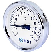 Термометр Stout биметаллический накладной D63 мм с пружиной (0...120°), Stout