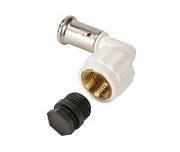 Угольник Henco 90° ВР c черной заглушкой BP04 1/2", ПВДФ пресс (белый), 20x1/2"