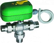 Шаровый кран FAR 3-х ходовой зонный с сервоприводом и ручн. деблок. 220 В,  1", НР