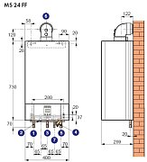 Котел газовый DeDietrich ZENA MS 24 FF настенный одноко-ный 24 кВт  с зак.к. сгор(н.к.CZB46524352-)