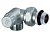 Вентиль запорный FAR трехосевой левосторонний 1/2" М24х19, EPDM