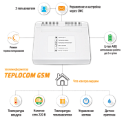 Теплоинформатор Teplocom GSM, контроль сети 220В, температуры, встроенная АКБ