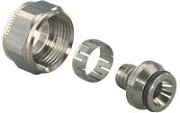 Адаптер Uponor FLEX-X ЗАЖИМНОЙ ИЗ ПОКРЫТОЙ ЛАТУНИ PE-X 20X2,8-3/4"ВР ЕВРОКОНУС '10Ф