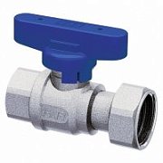 Кран шаровой FAR хром. 1/2"ВР -3/4"накид.гайка (бабочка, синий.)